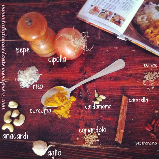 ingredienti riso basmati e anacardi vegan