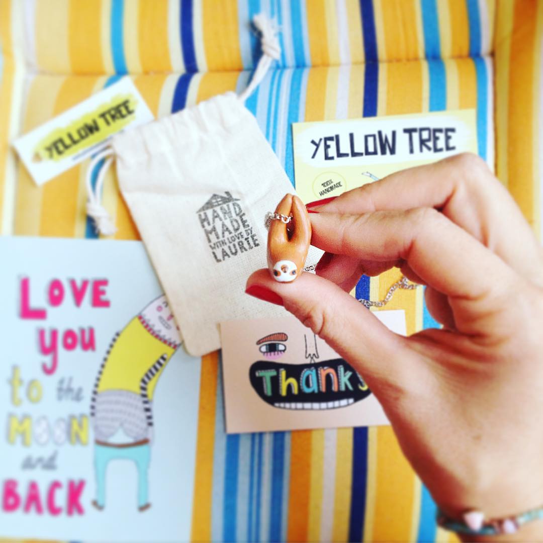 Welcome little Sloth finally You find the way thank You @laurie_melia is beautiful #littlesloth #instasloth #sloth #necklace #handmade #happythings #loveyoutothemoon #yellowtreestore